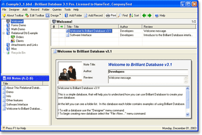 Brilliant Database SDK Screenshot
